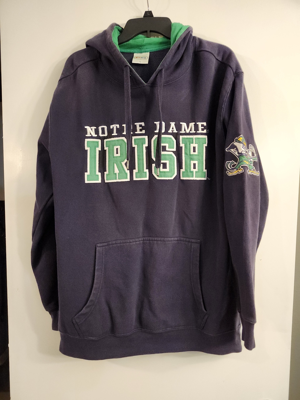 Vintage Notre Dame Irish Navy Crewneck Pullover Hoodie